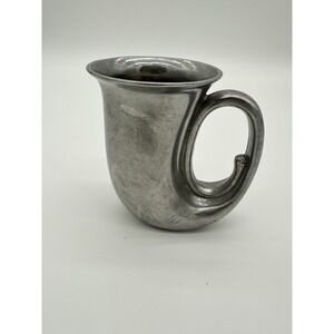 Leonard Horn Cup Unisex Vintage Duratale Pewter‎ Italian Metalware Silver OS